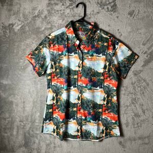 Dixxon Tequila Sunrise Party Button Up Shirt Size Large Sold Out Tropical Beachy